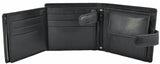 Leather Wallet 7 Card Slots, 2 Note Sections, Coin Pocket RFID Black