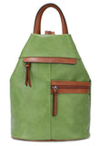 Womens Large Triangular Backpack with Horizonal Zips - Anti-theft Security