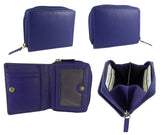 Imperfect Womens Small Compact Purse 7 cards Real Leather RFID