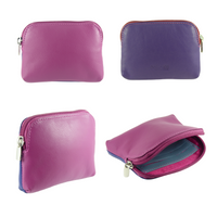 Small Soft Real Leather Card Holder Coin Zip Purse Golunski