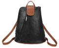 Large Triangular Backpack with Tab Top — Black