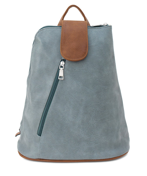 Womens Large Triangular Backpack with Tab Top