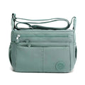 Nylon Five Section Lightweight Travel Crossbody Bag - Holidays, Everyday, Travel Use — Light Green