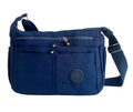 Nylon Five Section Lightweight Travel Crossbody Bag - Holidays, Everyday, Travel Use — Navy