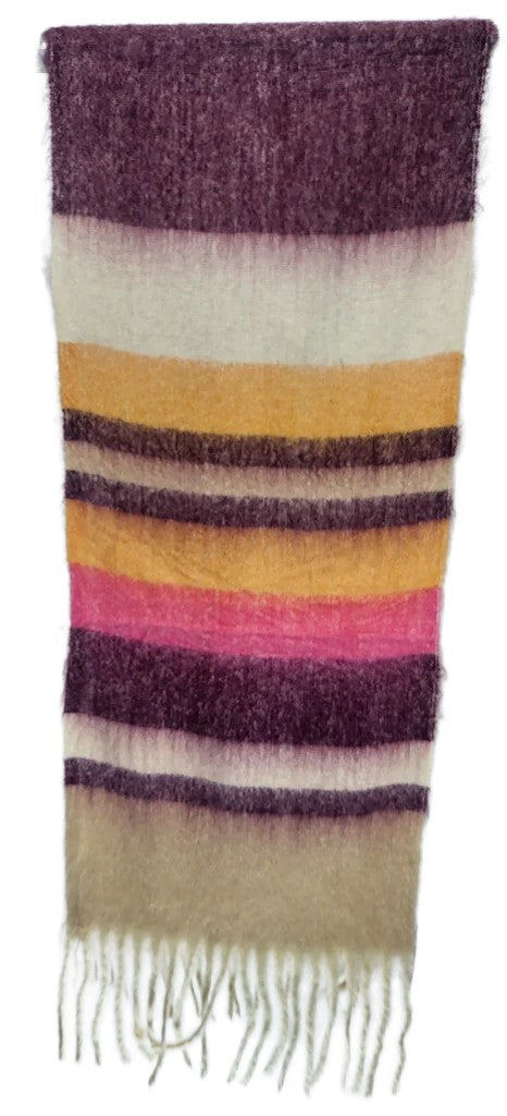 *SALE* Large Thick Fluffy Blanket Scarf Shawl Wrap Chunky Oversized Striped Winter