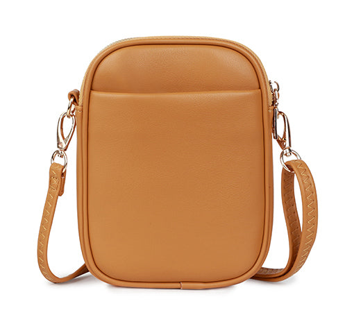 Brown Two Section Shoulder Crossbody Bag - Holidays, Everyday, Travel, Evenings