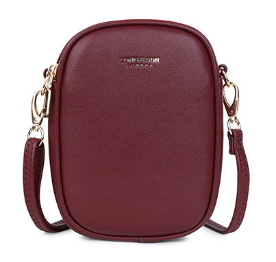 Two Section Shoulder Crossbody Bag - Holidays, Everyday, Travel, Evenings — Wine