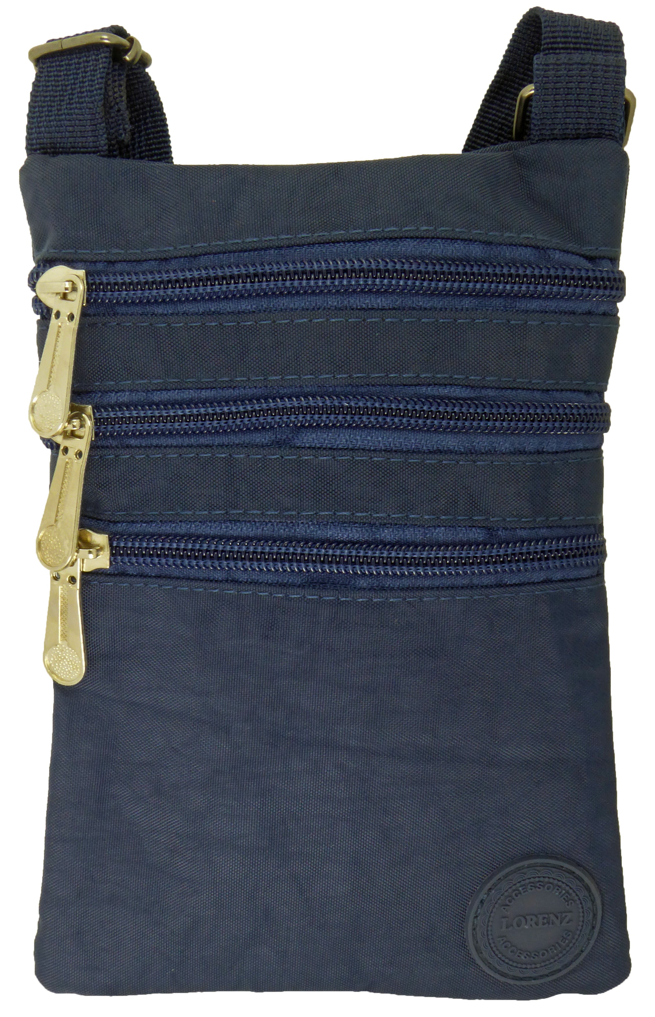 Small Nylon Compact Crossbody Neck Phone Bag - Dog Walking, Holidays, Travel, Bag Pouch — Blue