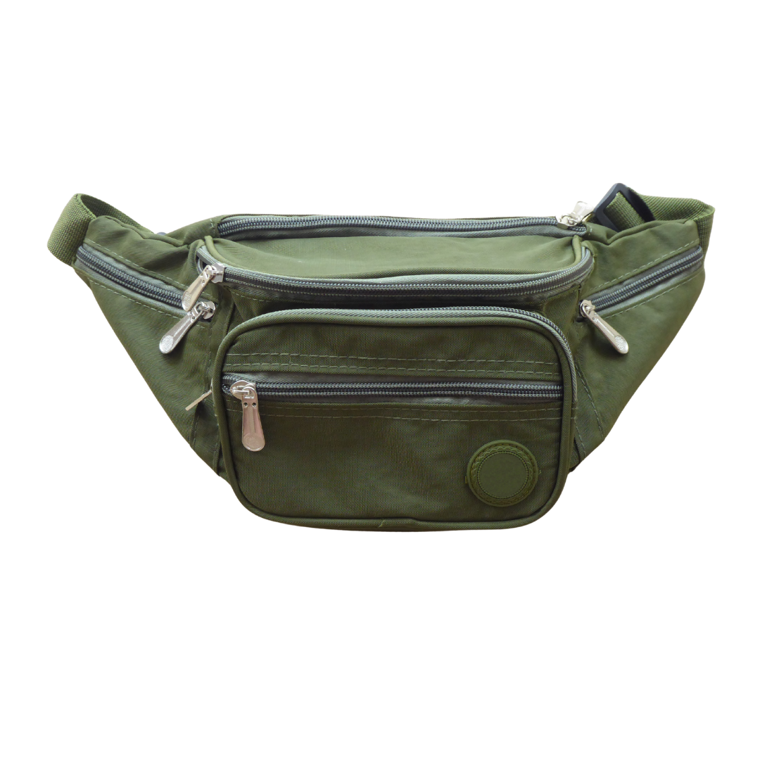 Lorenz Lightweight Bumbag & Waist Pack - 6 Zip Sections, Water Resistant