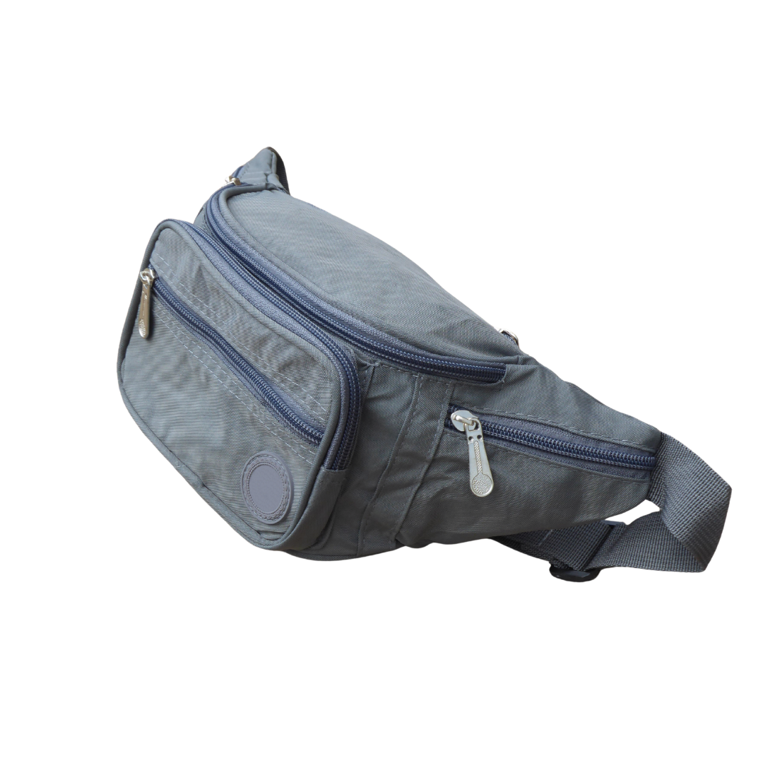 Lorenz Lightweight Bumbag & Waist Pack - 6 Zip Sections, Water Resistant