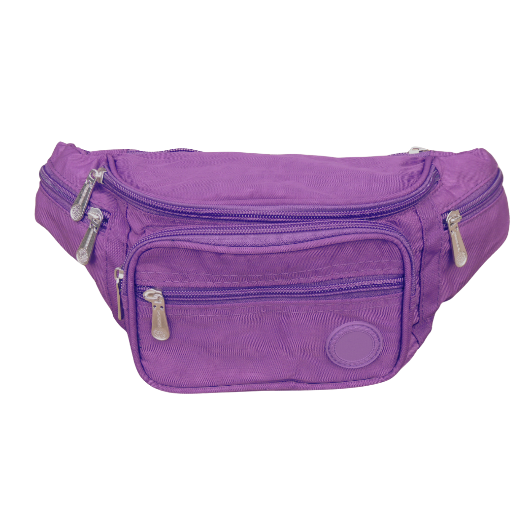 Lorenz Lightweight Bumbag & Waist Pack - 6 Zip Sections, Water Resistant