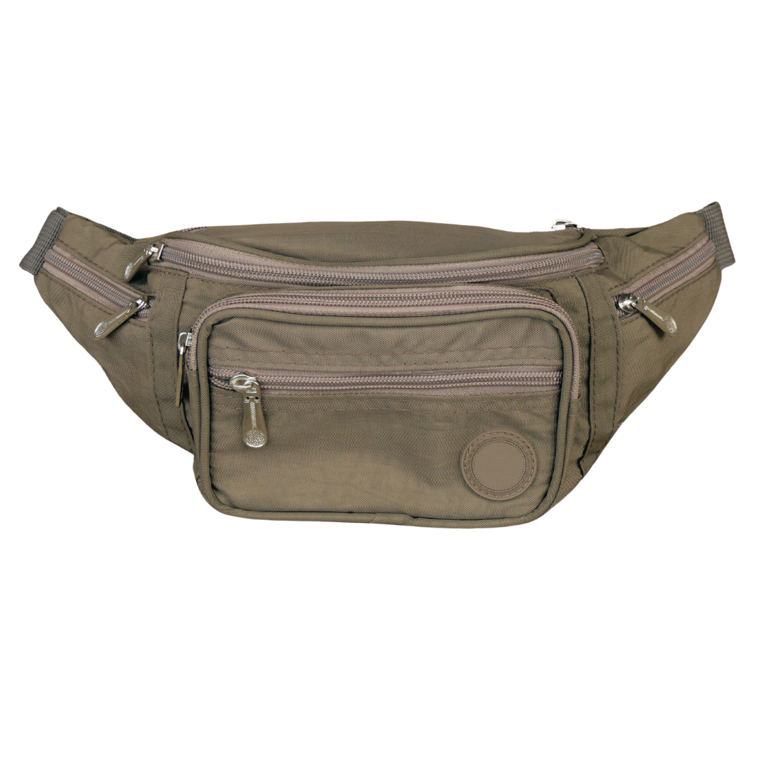 Lorenz Lightweight Bumbag & Waist Pack - 6 Zip Sections, Water Resistant
