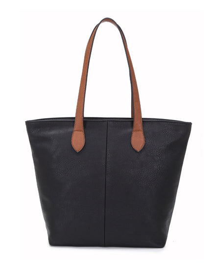 Shoulder Shopping Tote Bag — Black