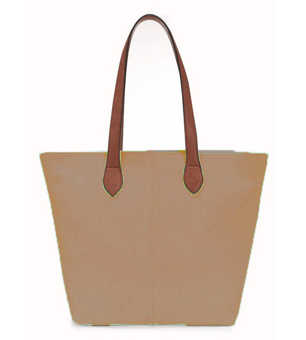 Shoulder Shopping Tote Bag — Light Brown