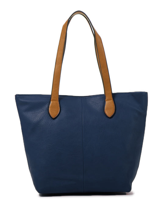 Shoulder Shopping Tote Bag — Navy