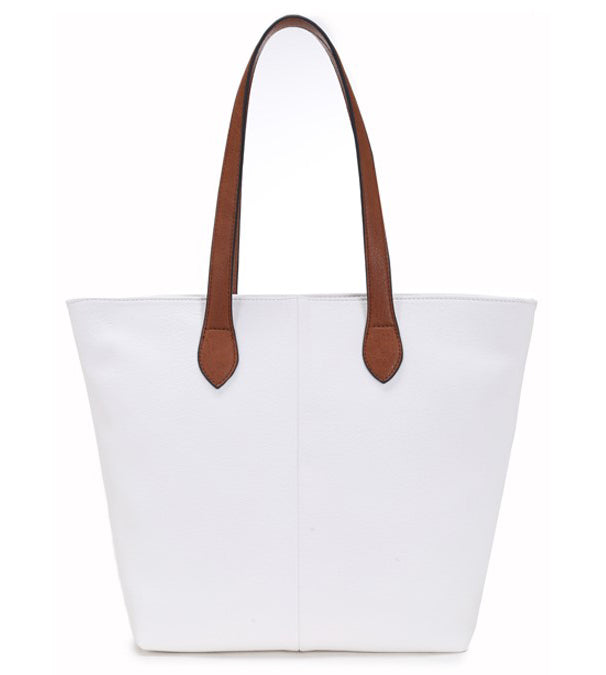Shoulder Shopping Tote Bag — White