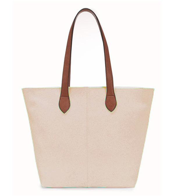 Shoulder Shopping Tote Bag — Beige