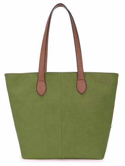 Green Shoulder Shopping Tote Bag