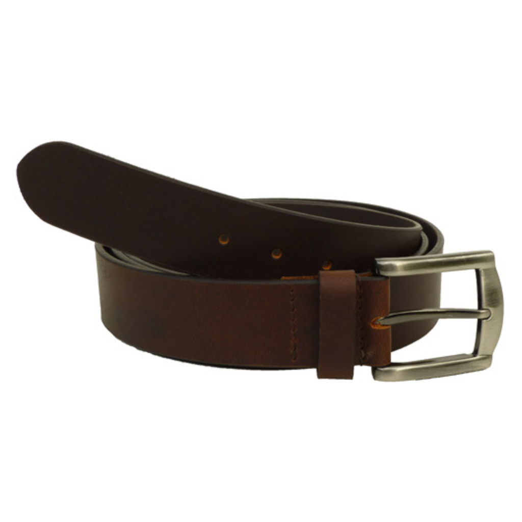 Brown full grain hide leather belt 38mm wide by Hide and Sleek, plus size 44 to 54 inch