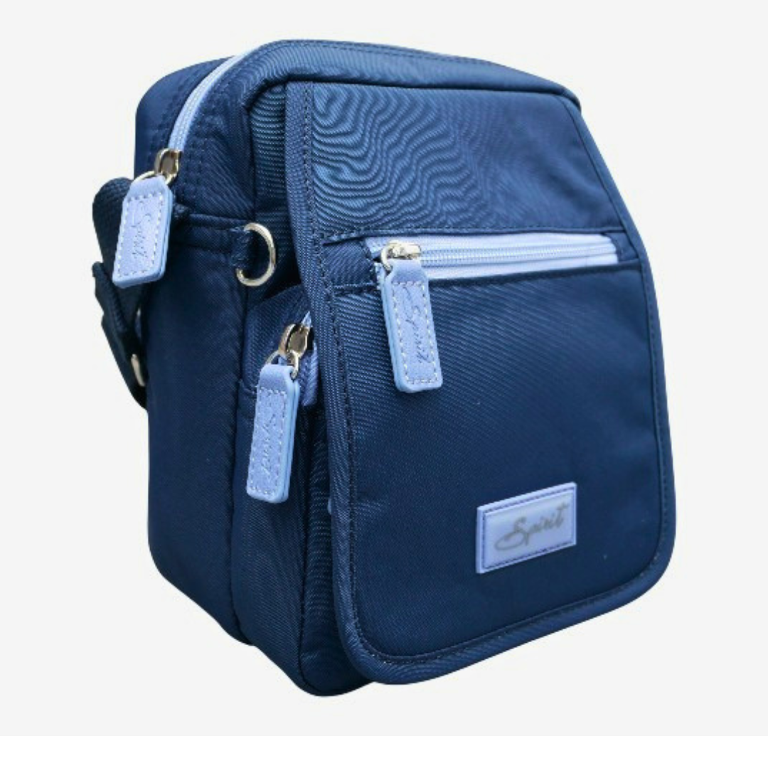 Spirit Cross-body Lightweight Waterproof - Small Organiser Bag — Navy/Light Blue