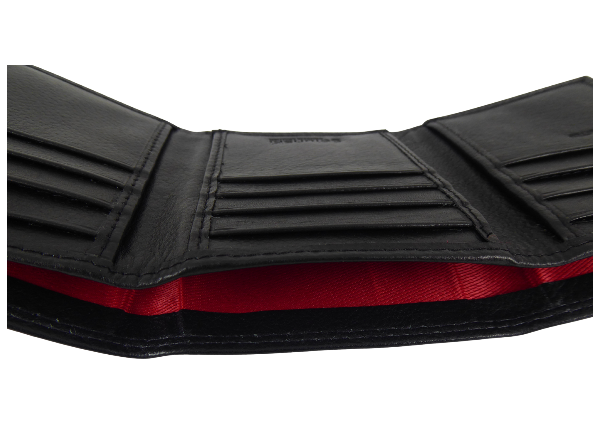 Black Mens Compact Pocket Leather Trifold RFID Wallet