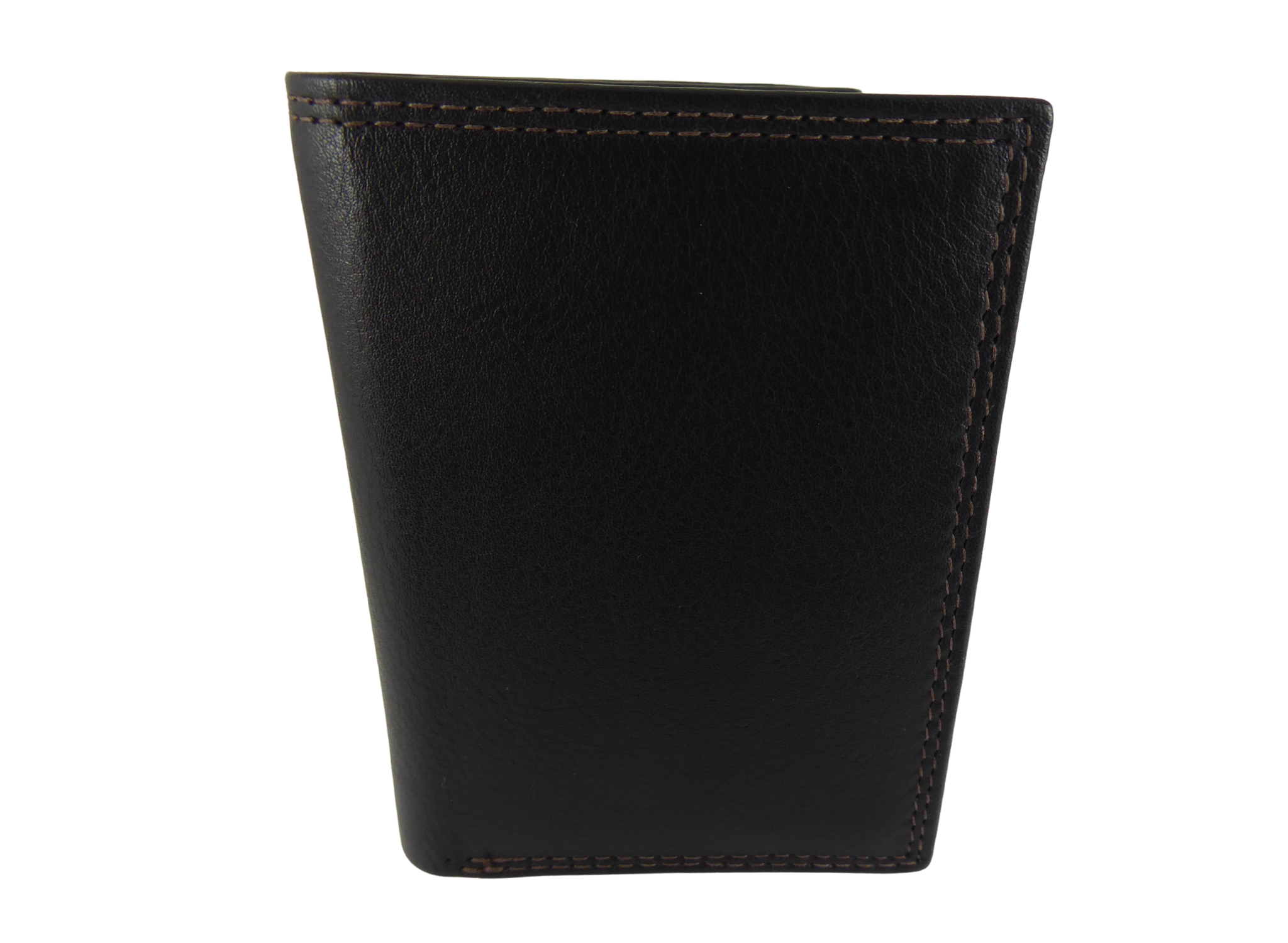 Mens Compact Pocket Leather Trifold RFID Wallet — Dark Brown