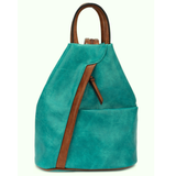 Womens Large Triangular Backpack and Shoulder Bag Diagonal Zip - Anti-theft Security