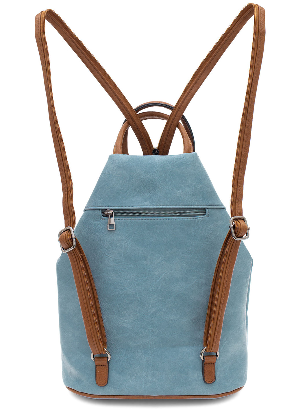 Large Triangular Backpack with Horizonal Zips - Anti-theft Security — interior view