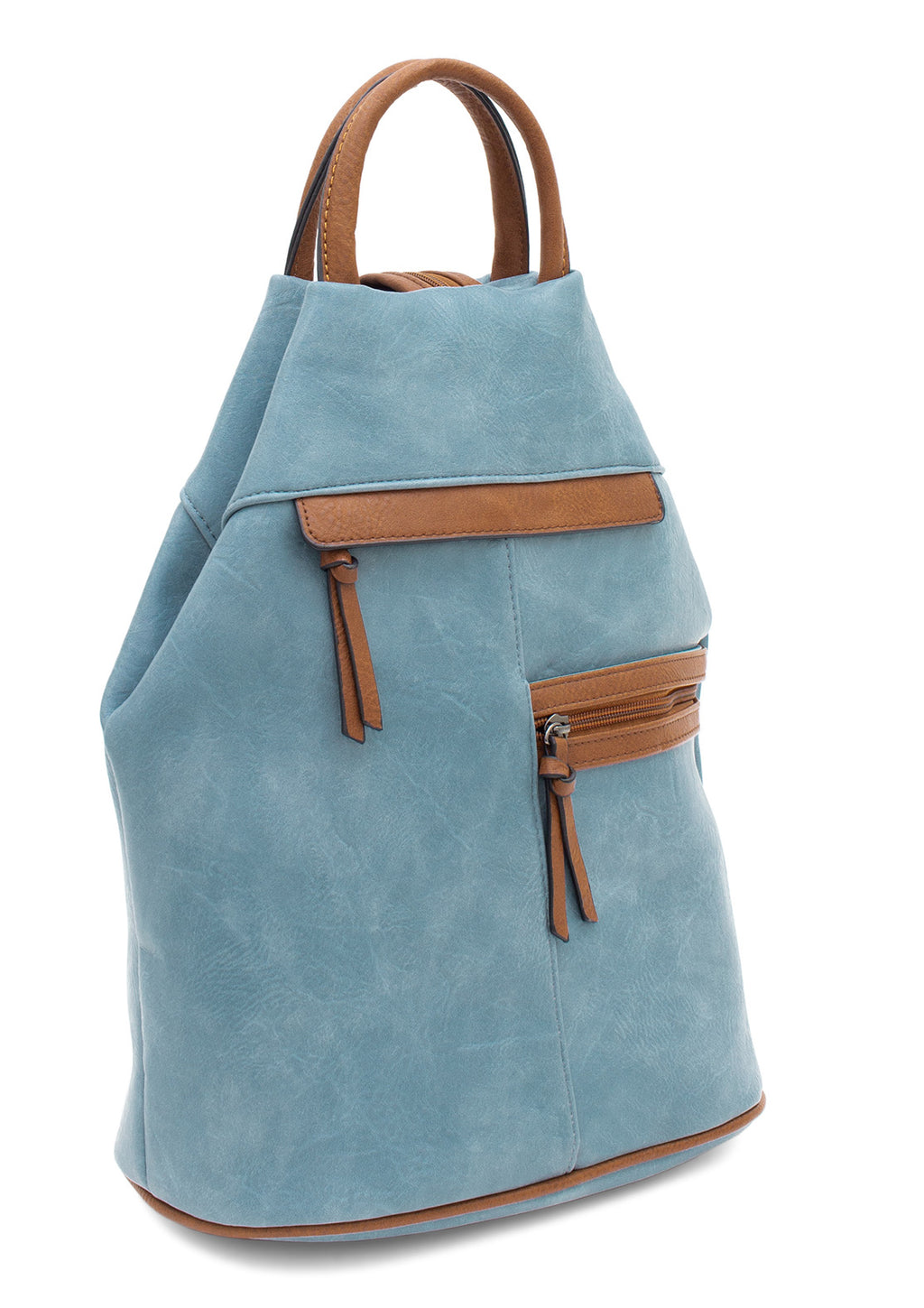 Large Triangular Backpack with Horizonal Zips - Anti-theft Security — close-up detail