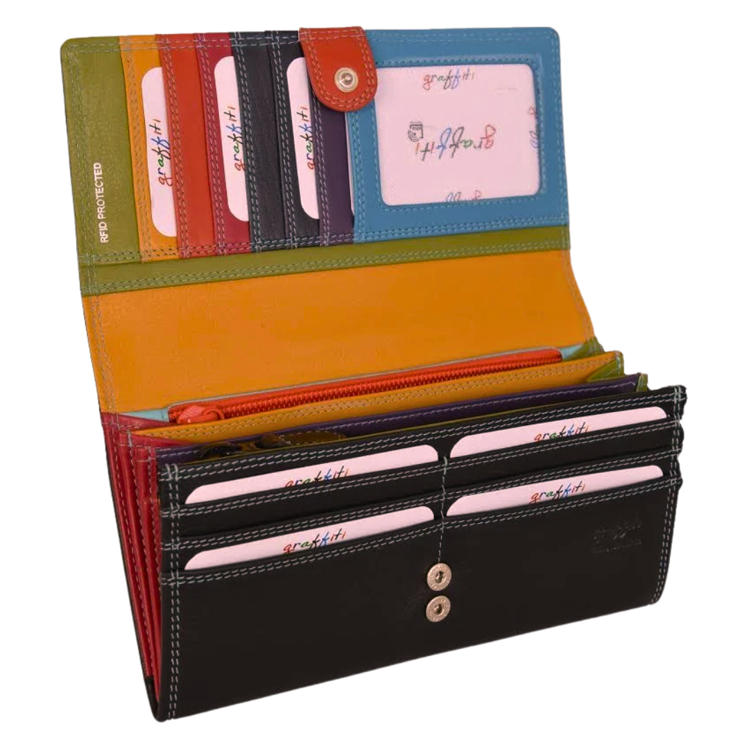 black multi matinee purse