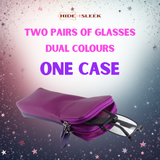 Double Sided Glasses Spectacle Case Multi Coloured Real Leather