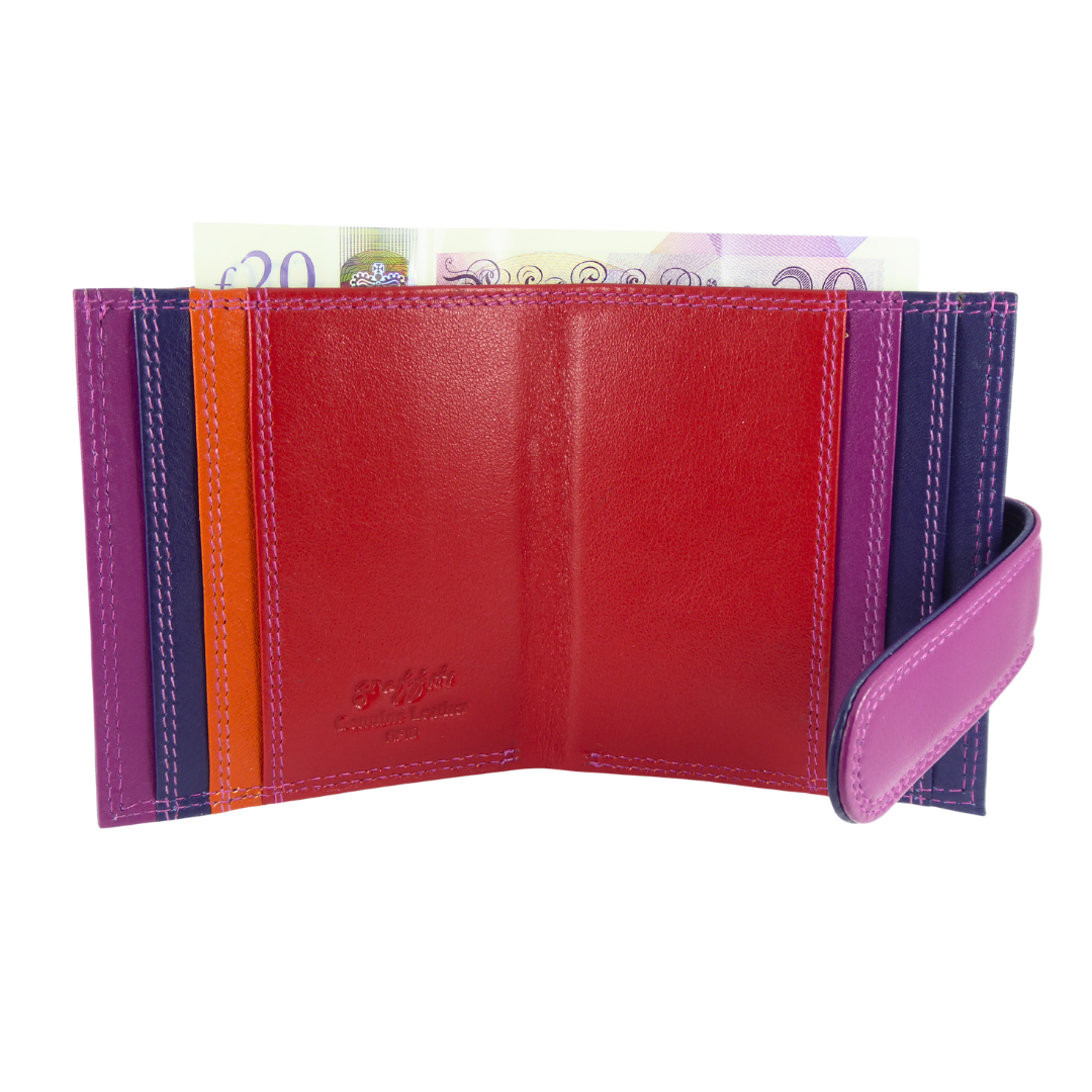 Multicoloured Leather Card and Note Holder - Boxed