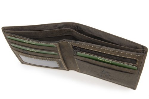 Brown Visconti Real Hunter Leather Slimline Wallet Notes/Cards