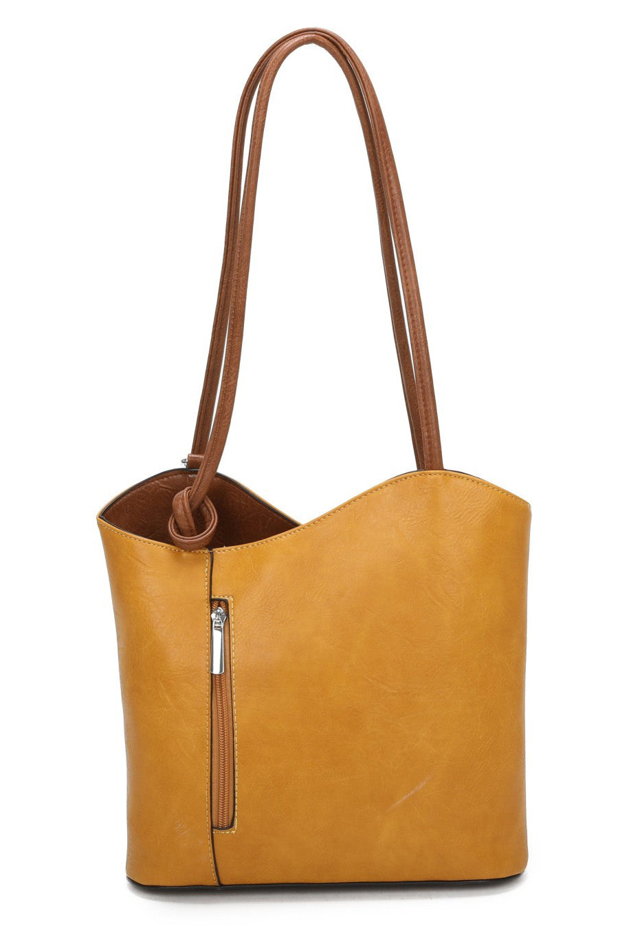 Shoulder Bag and Convertible Backpack In One — Yellow