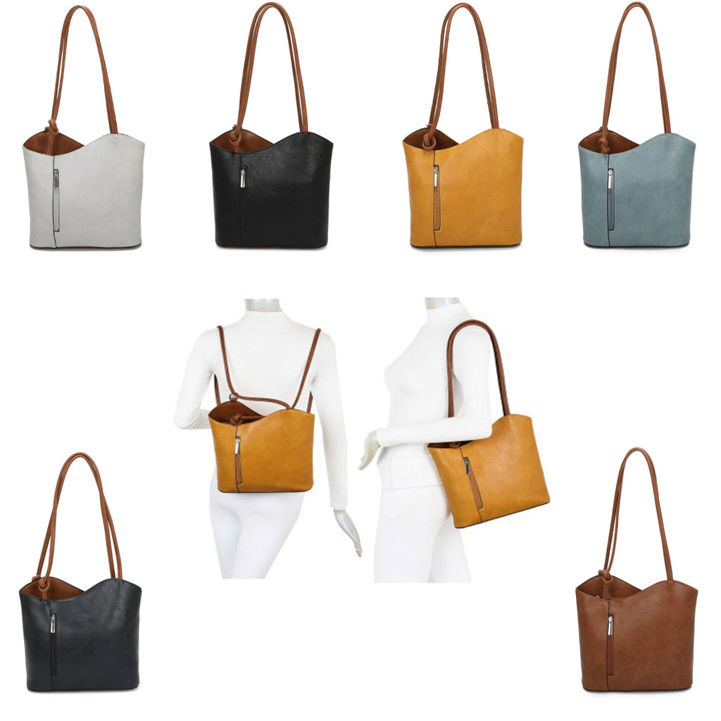 Shoulder Bag and Convertible Backpack In One — side view