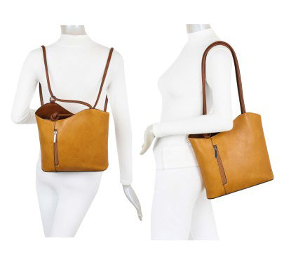 Womens Shoulder Bag and Convertible Backpack In One
