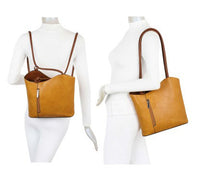 Womens Shoulder Bag and Convertible Backpack In One