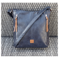 Two Side Zipper Crossbody Shoulder Bag — Navy