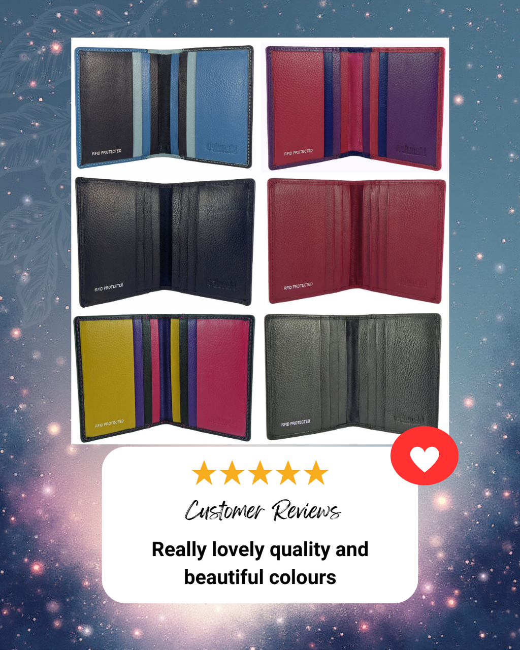 Slim Compact Card Holder RFID Real Leather