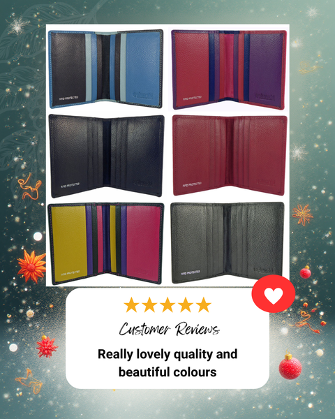 Slim Compact Card Holder Wallet RFID Real Leather