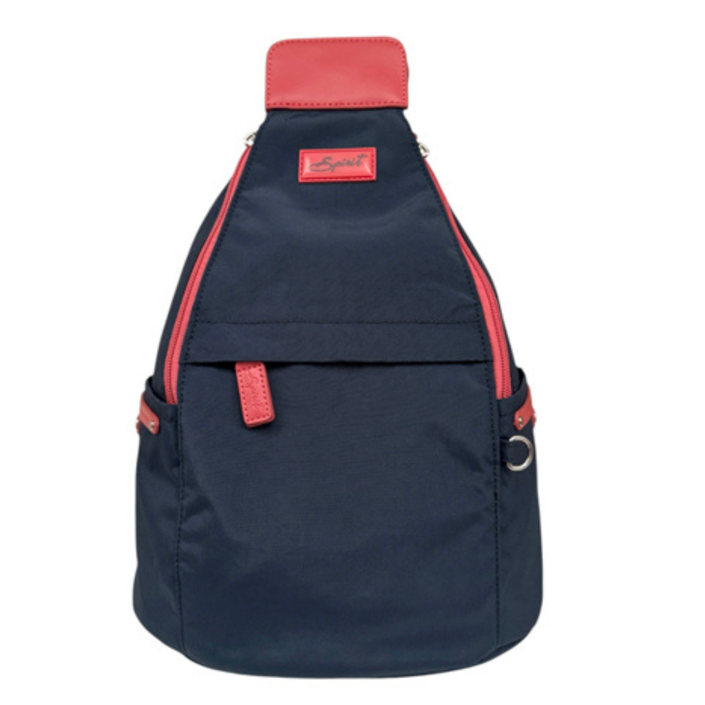 Spirit Backpack Shoulder Bag Lightweight Travel - Holidays, Everyday, Travel, Festivals — Navy/Coral