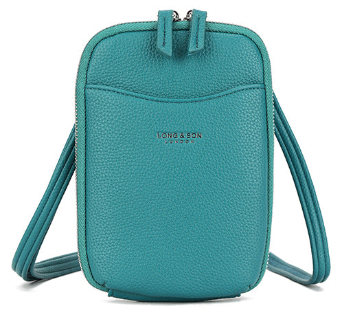 Small Organiser Shoulder Crossbody Phone Bag - Holidays, Everyday, Travel — Teal