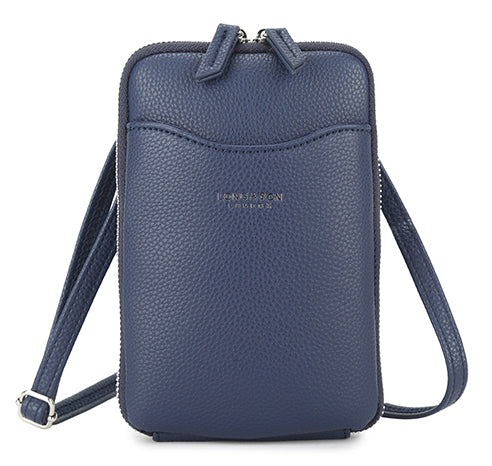 Small Organiser Shoulder Crossbody Phone Bag - Holidays, Everyday, Travel — Navy