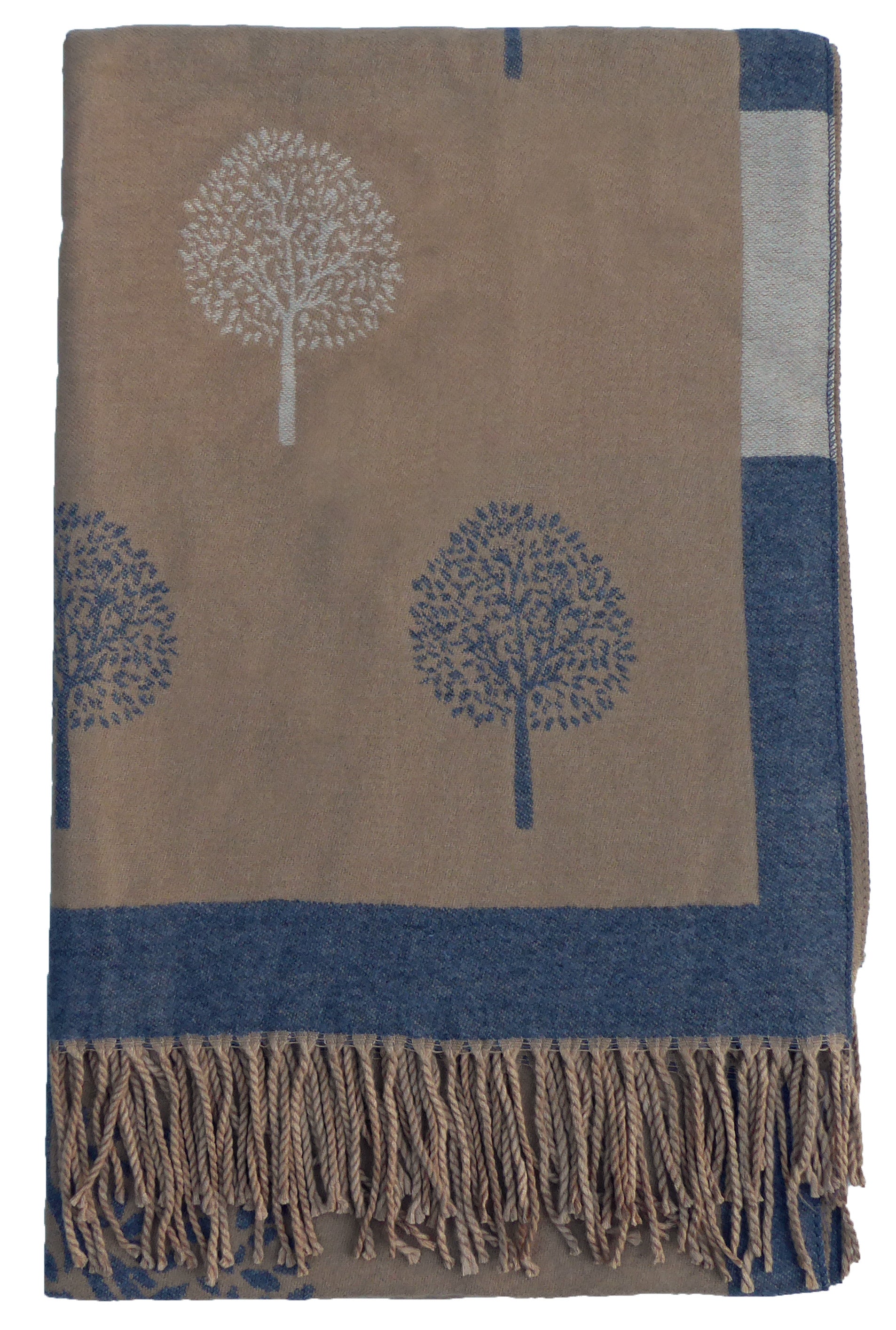 Tree Of Life Mulberry Design Stripe Long Scarf Shawl Soft Touch CASHMERE — view 12