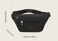 Womens Mens Bumbag Waist Hip Bag 5 Zip Lightweight Travel Nylon - Holidays, Everyday, Travel Use, Festivals