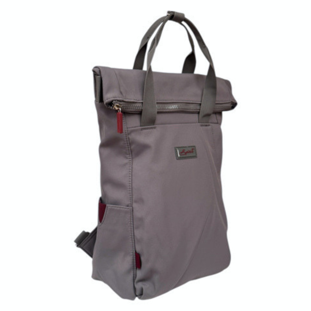 Grey Spirit Eco Roll Top Backpack (Large) — angled front view