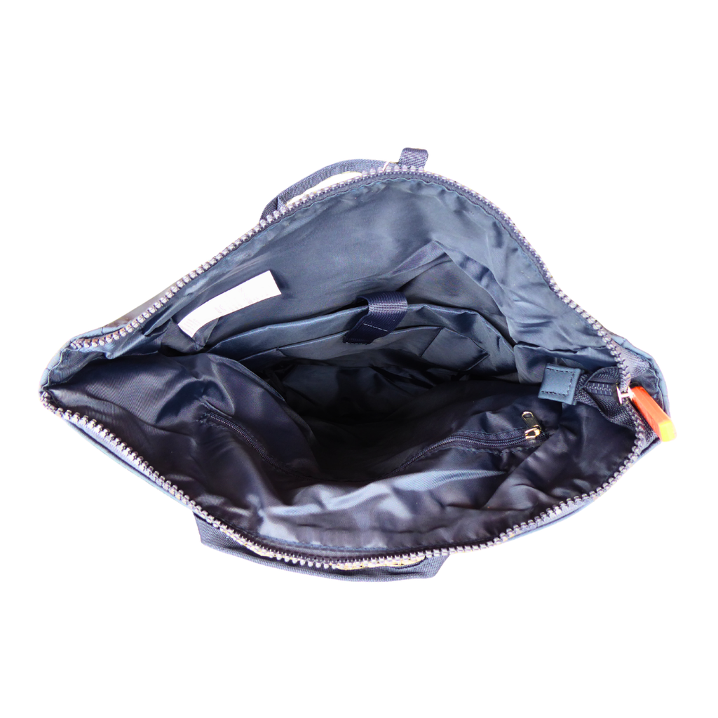 Navy Spirit Eco Roll Top Backpack (Large) — interior compartment view