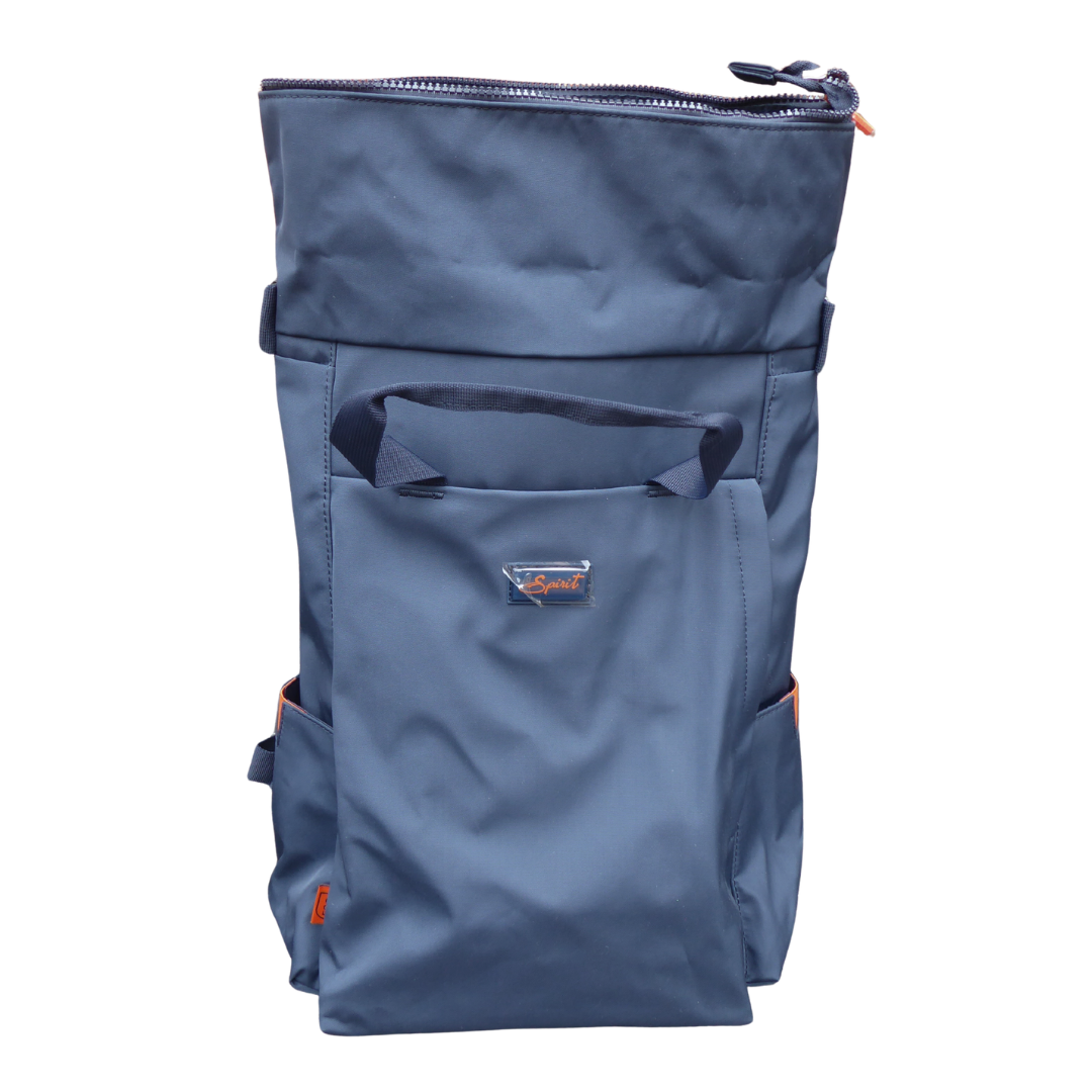 Navy Spirit Eco Roll Top Backpack (Large) — roll top open detail