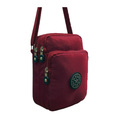 Small Nylon Crossbody & Shoulder Bag - 3 Zip Sections, Water Resistant