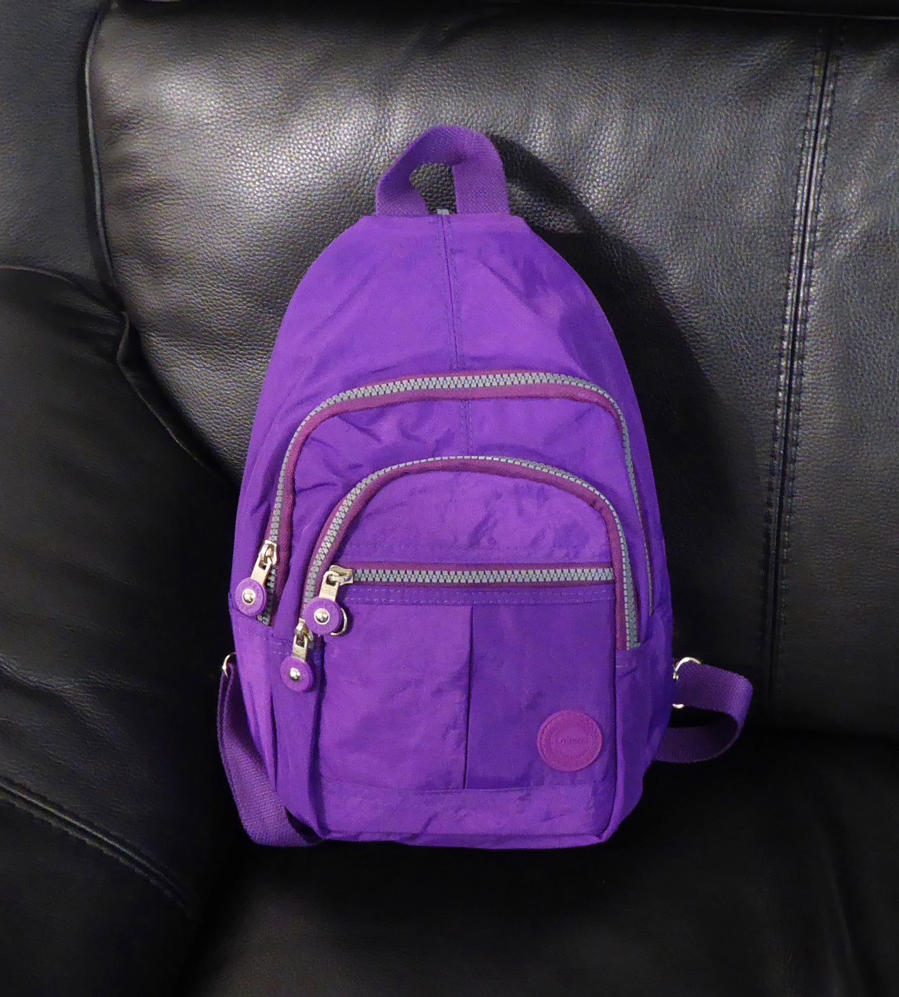 Nylon Backpack Shoulder Bag Travel - Holidays, Everyday, Travel, Festivals — Purple